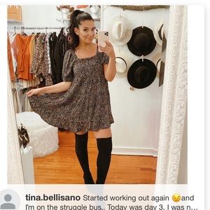 Black Floral Baby Doll Dress